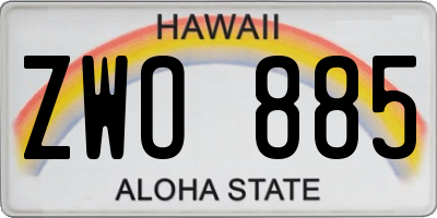 HI license plate ZWO885