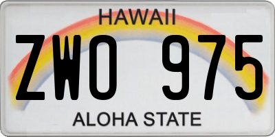 HI license plate ZWO975