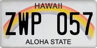 HI license plate ZWP057