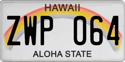 HI license plate ZWP064
