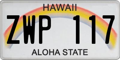 HI license plate ZWP117