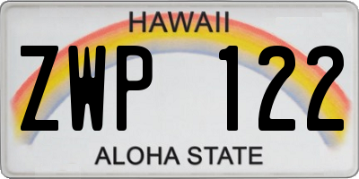 HI license plate ZWP122