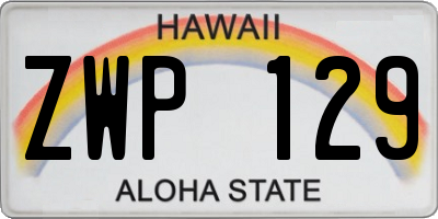 HI license plate ZWP129