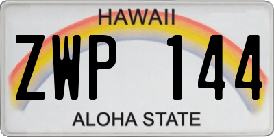 HI license plate ZWP144