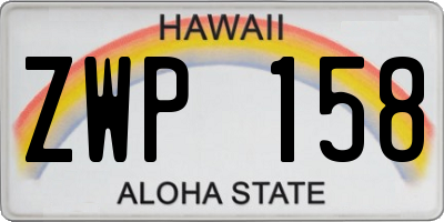 HI license plate ZWP158