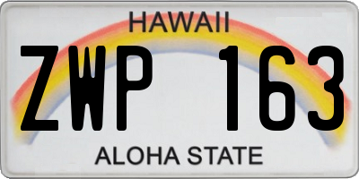 HI license plate ZWP163