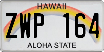 HI license plate ZWP164