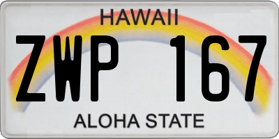 HI license plate ZWP167