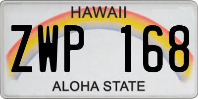 HI license plate ZWP168