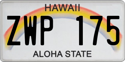 HI license plate ZWP175