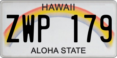 HI license plate ZWP179