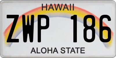 HI license plate ZWP186