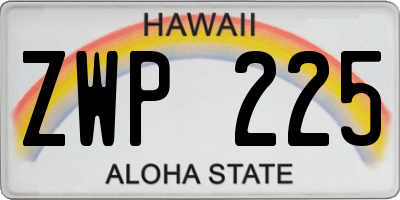 HI license plate ZWP225