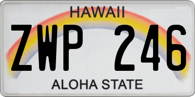 HI license plate ZWP246