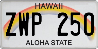 HI license plate ZWP250