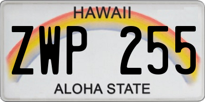 HI license plate ZWP255