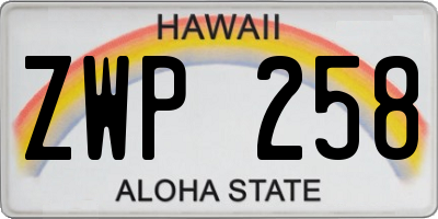 HI license plate ZWP258