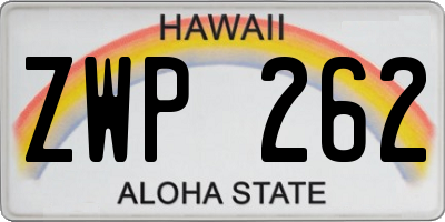 HI license plate ZWP262