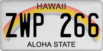 HI license plate ZWP266