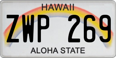 HI license plate ZWP269