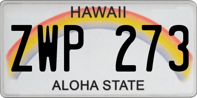 HI license plate ZWP273