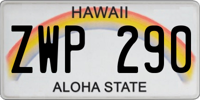 HI license plate ZWP290