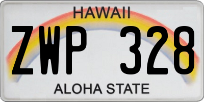 HI license plate ZWP328