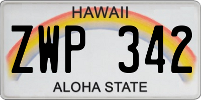 HI license plate ZWP342
