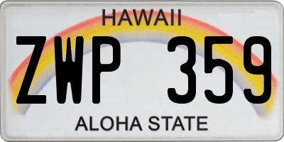 HI license plate ZWP359