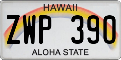 HI license plate ZWP390