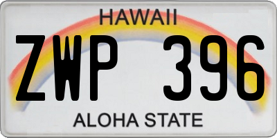 HI license plate ZWP396