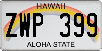 HI license plate ZWP399