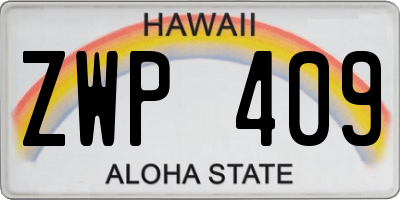 HI license plate ZWP409
