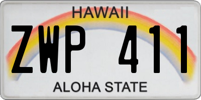 HI license plate ZWP411