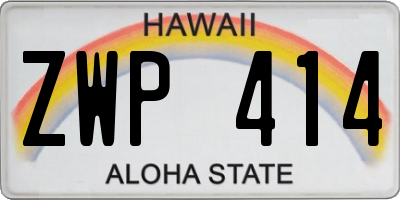 HI license plate ZWP414