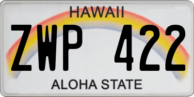 HI license plate ZWP422