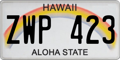 HI license plate ZWP423