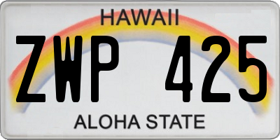 HI license plate ZWP425