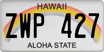 HI license plate ZWP427