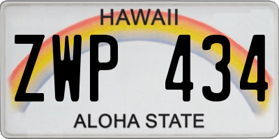 HI license plate ZWP434