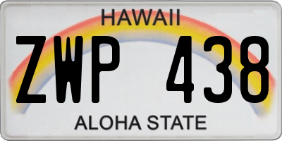 HI license plate ZWP438
