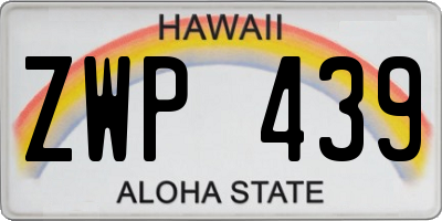 HI license plate ZWP439