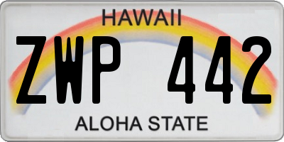 HI license plate ZWP442