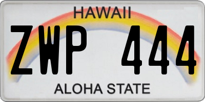 HI license plate ZWP444