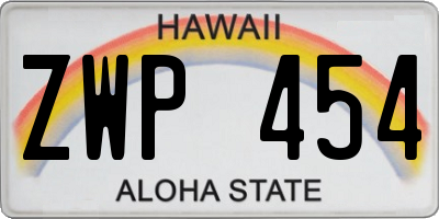 HI license plate ZWP454