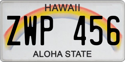 HI license plate ZWP456