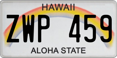 HI license plate ZWP459