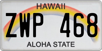 HI license plate ZWP468
