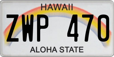 HI license plate ZWP470