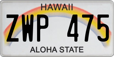 HI license plate ZWP475